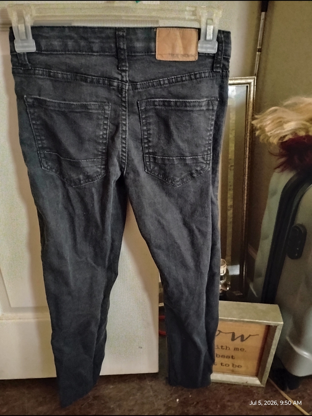 TRUE INDIGO Black Denim Jeans - Size 10 - Picture 2 of 3